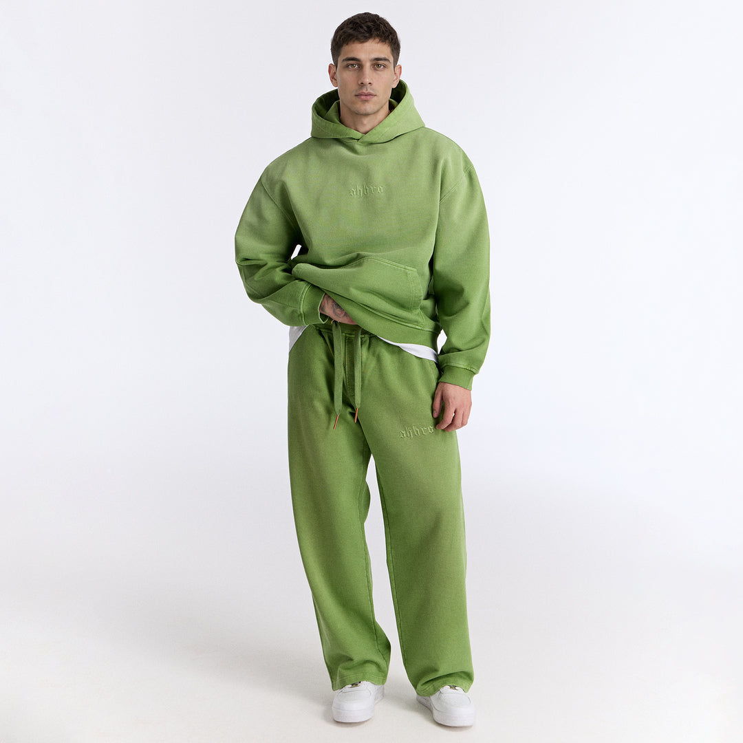 Sun Fade Yeşil Kapüşonlu Boxy Fit Sweatshirt