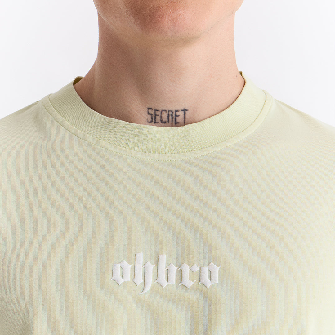 Su Yeşili Klasik Logo Super Oversize Crop Tişört