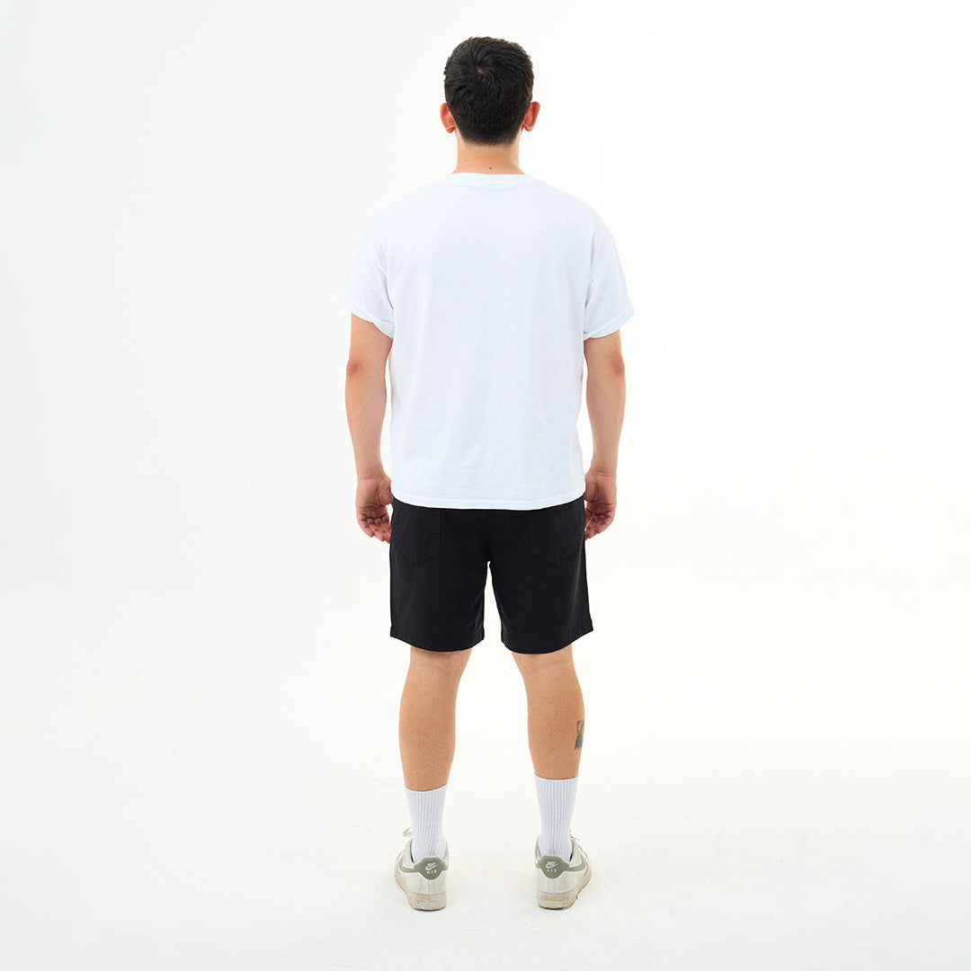 Siyah Nakış Logo Relaxed Fit Şort