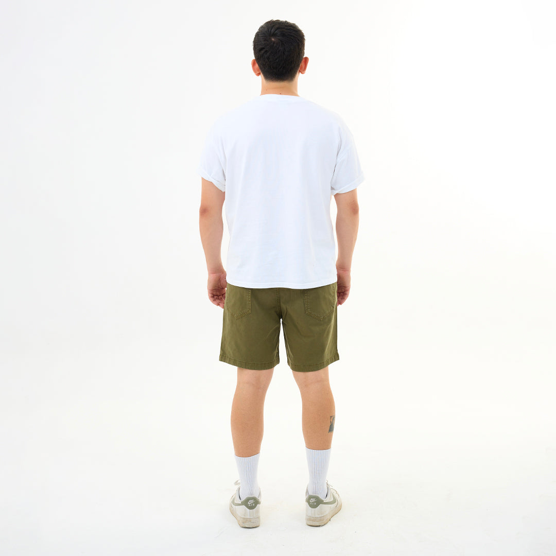 Haki Nakış Logo Relaxed Fit Şort