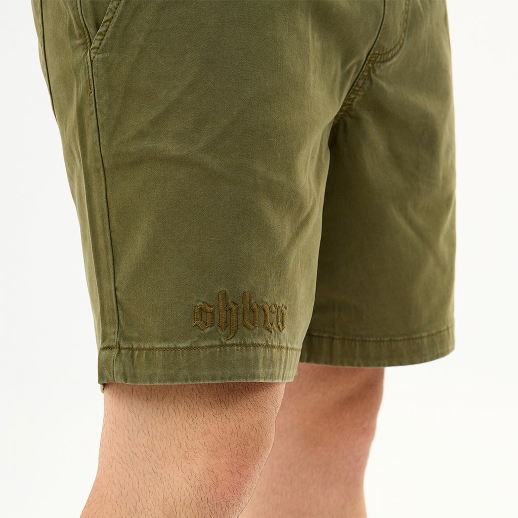 Haki Nakış Logo Relaxed Fit Şort