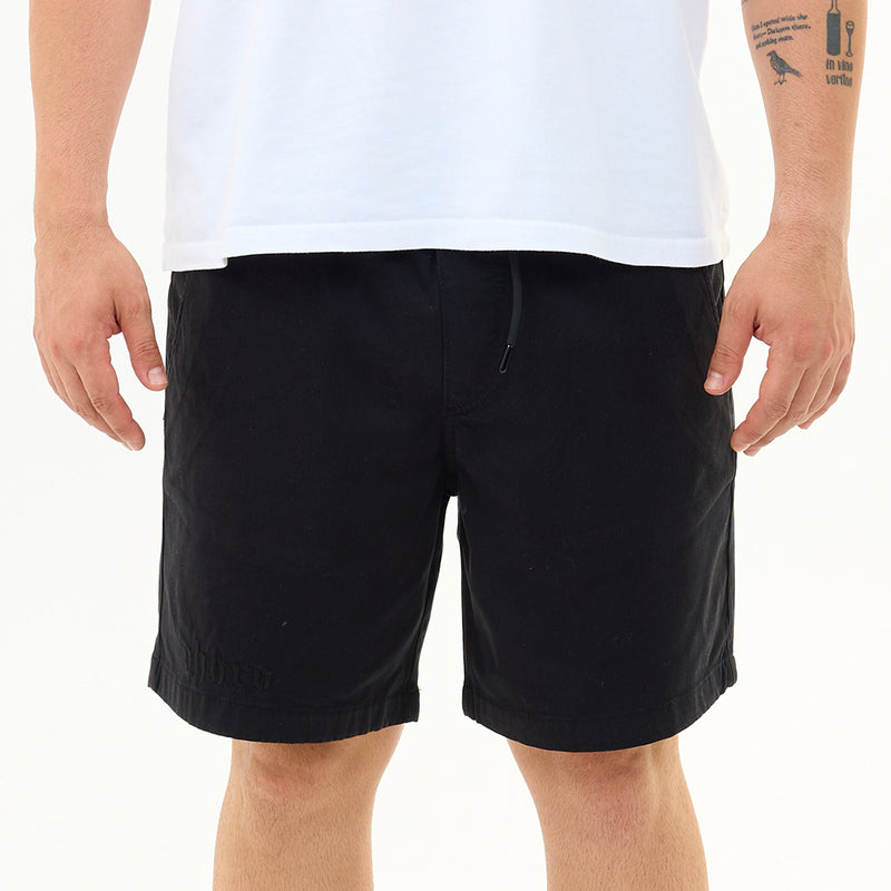 Siyah Nakış Logo Relaxed Fit Şort