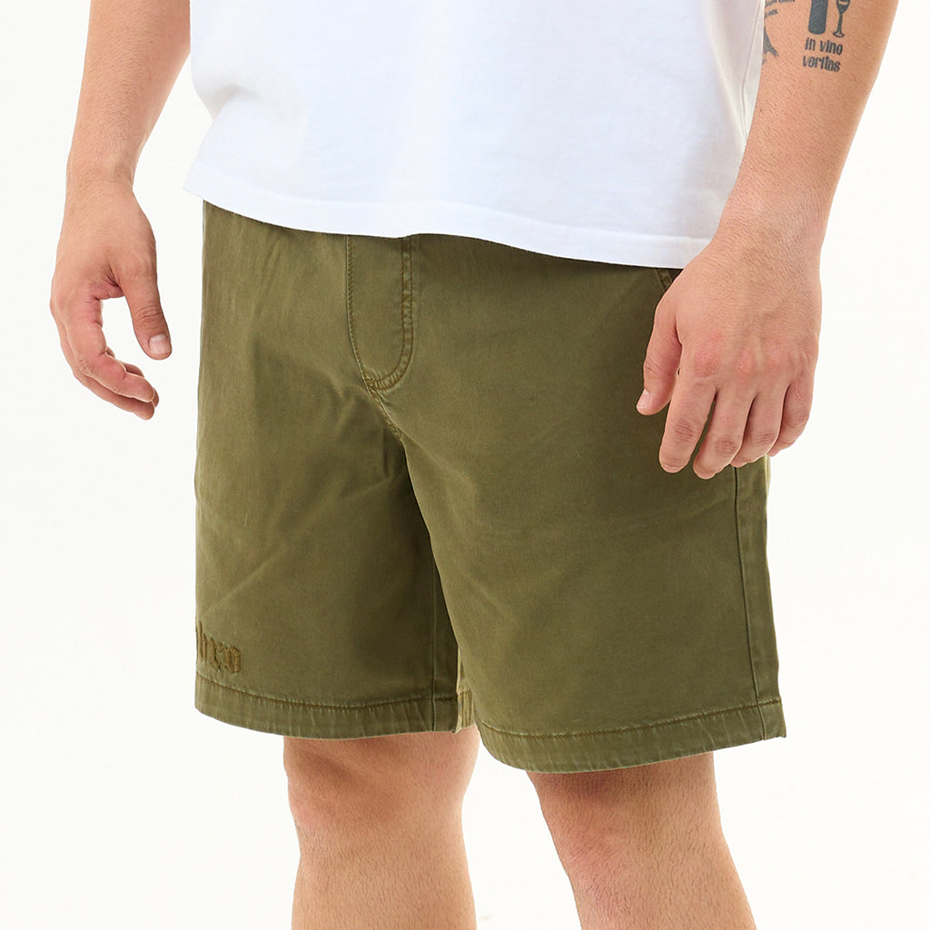 Haki Nakış Logo Relaxed Fit Şort