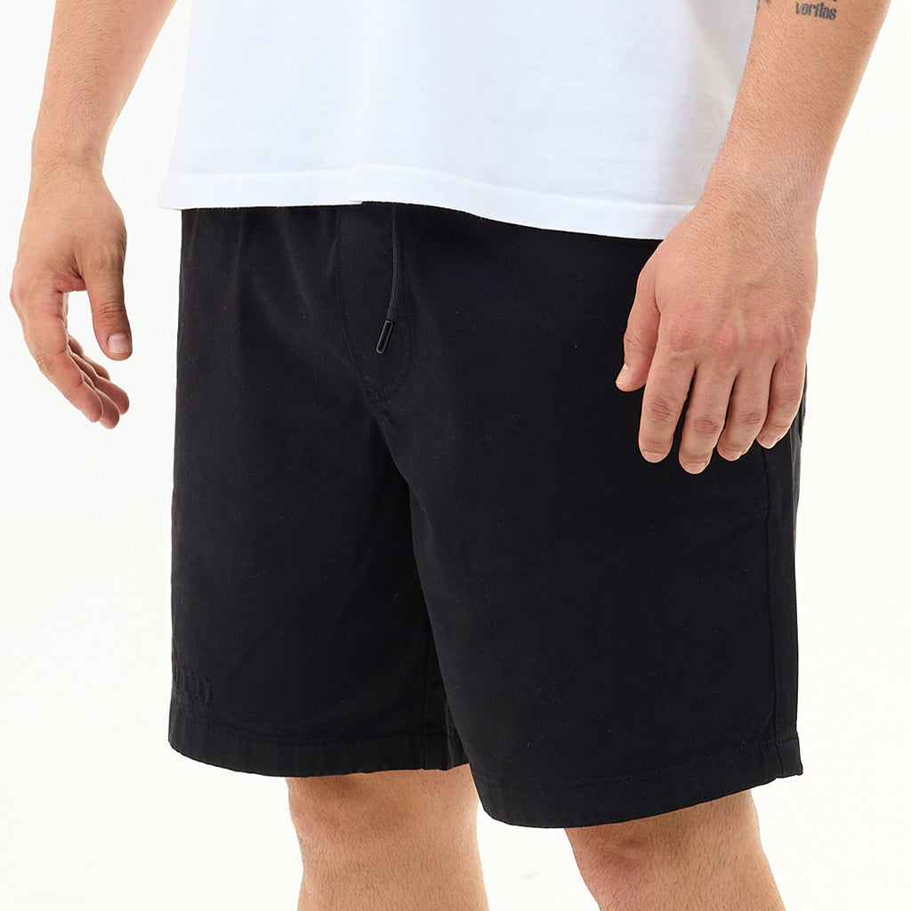 Siyah Nakış Logo Relaxed Fit Şort