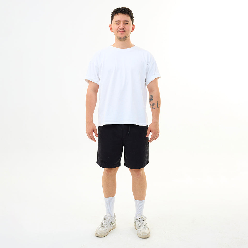 Siyah Nakış Logo Relaxed Fit Şort