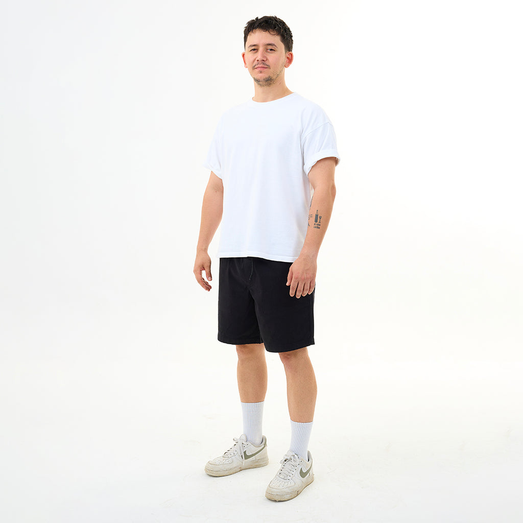 Siyah Nakış Logo Relaxed Fit Şort
