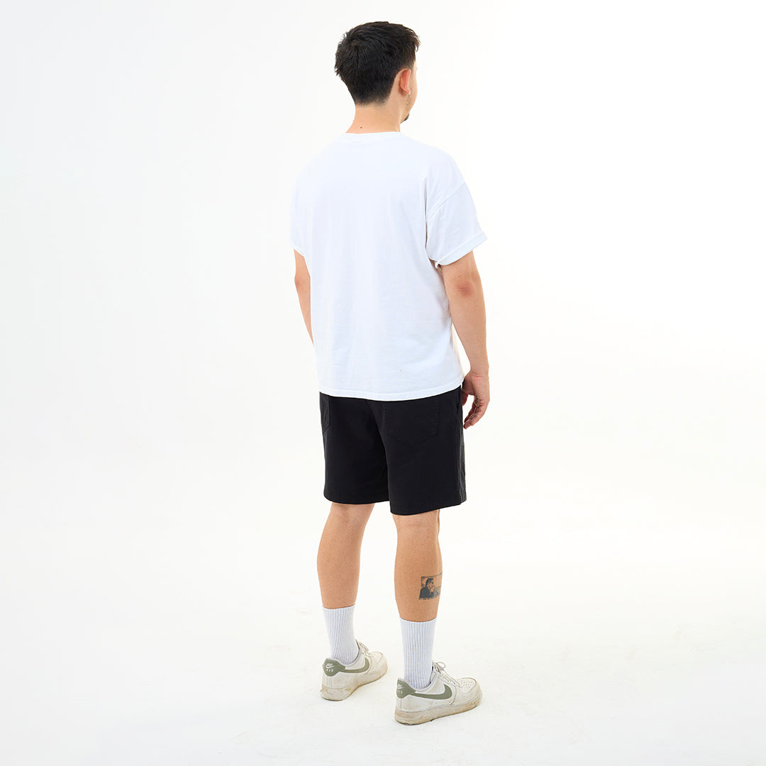 Siyah Nakış Logo Relaxed Fit Şort