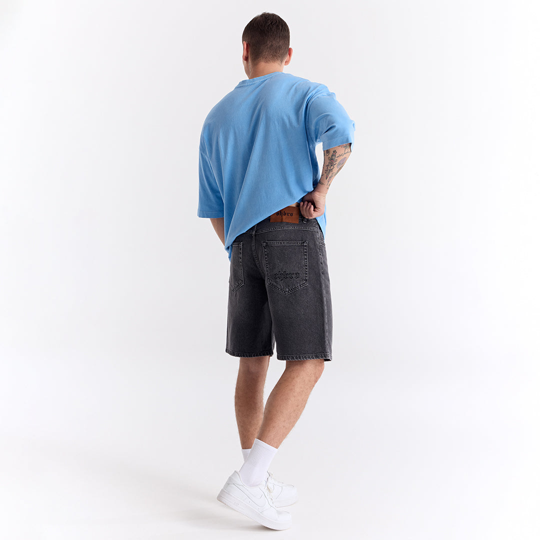 Bebek Mavi Klasik Logo Super Oversize Tişört