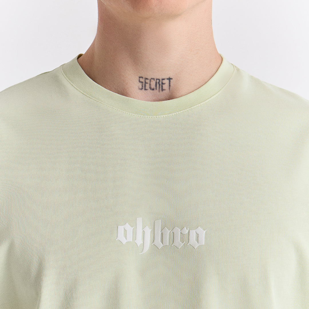 Su Yeşili Klasik Logo Super Oversize Tişört
