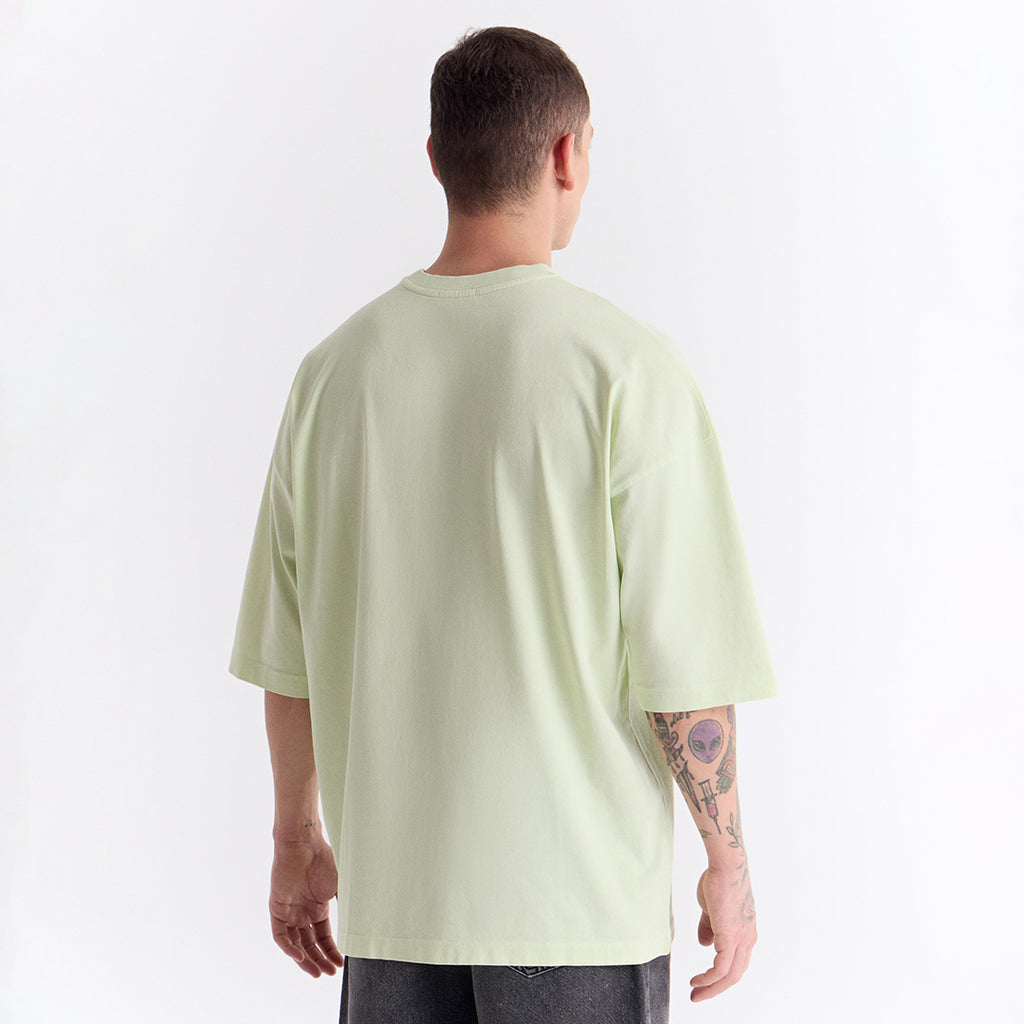 Su Yeşili Klasik Logo Super Oversize Tişört