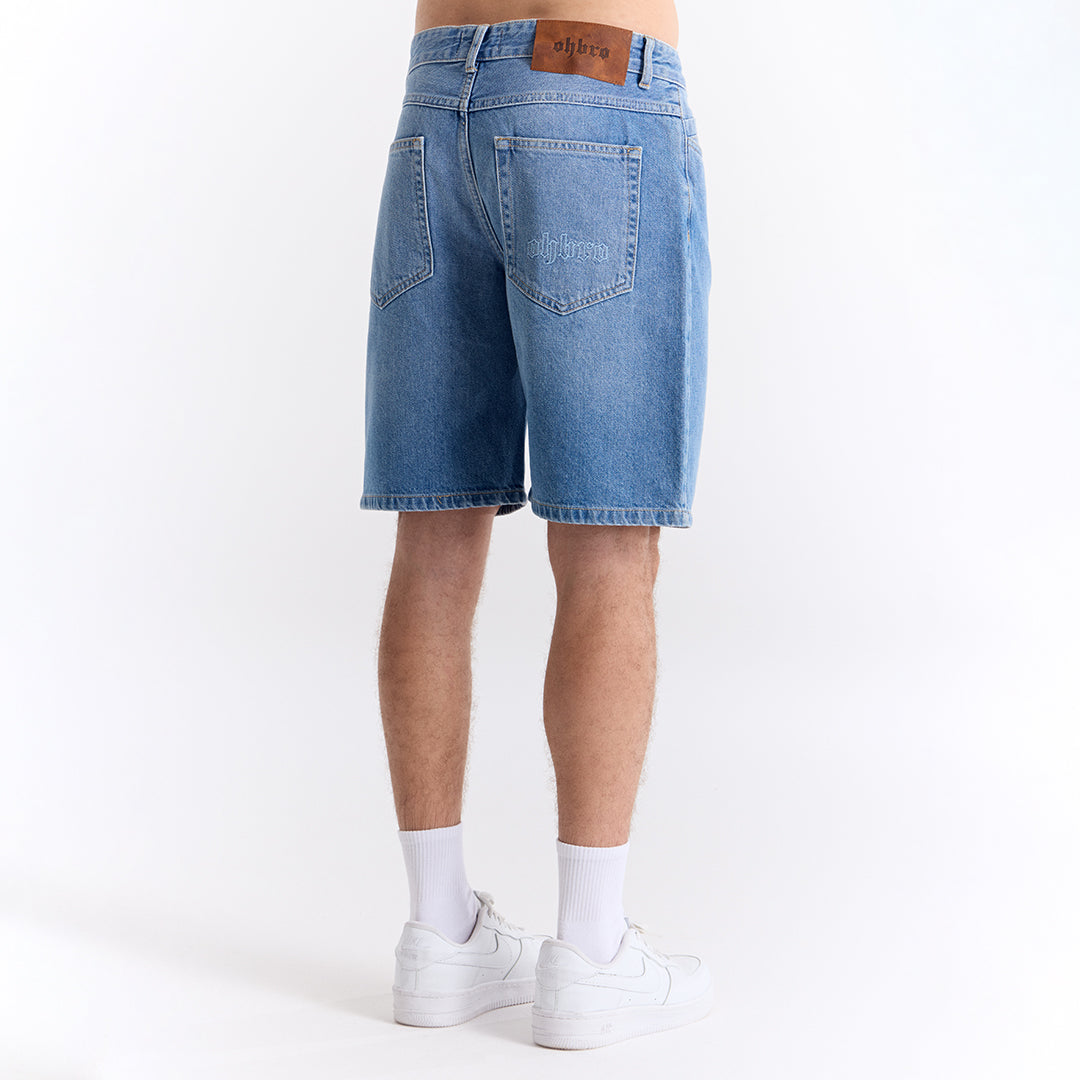 Mavi Straight Fit Kot Şort