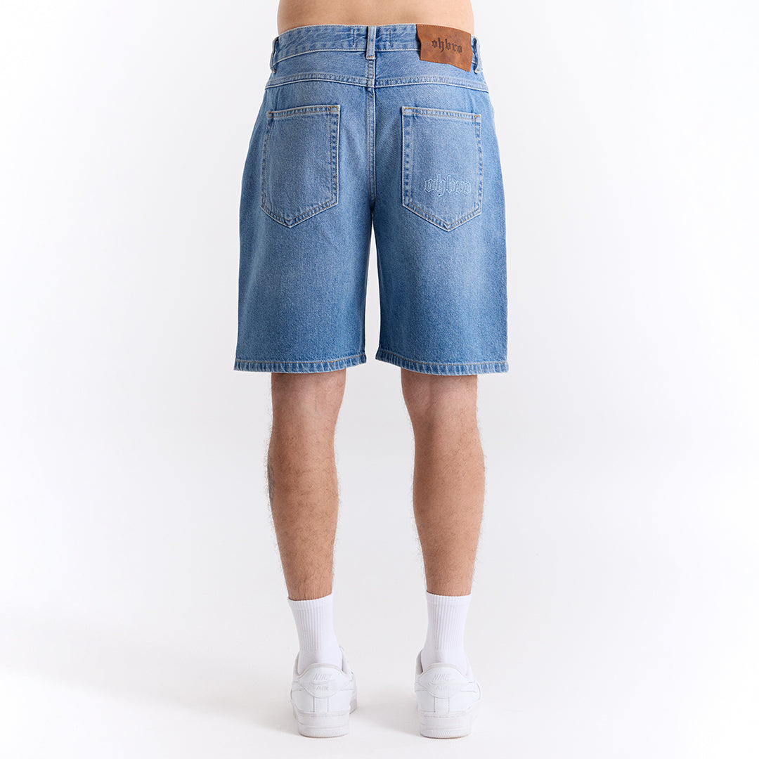 Mavi Straight Fit Kot Şort