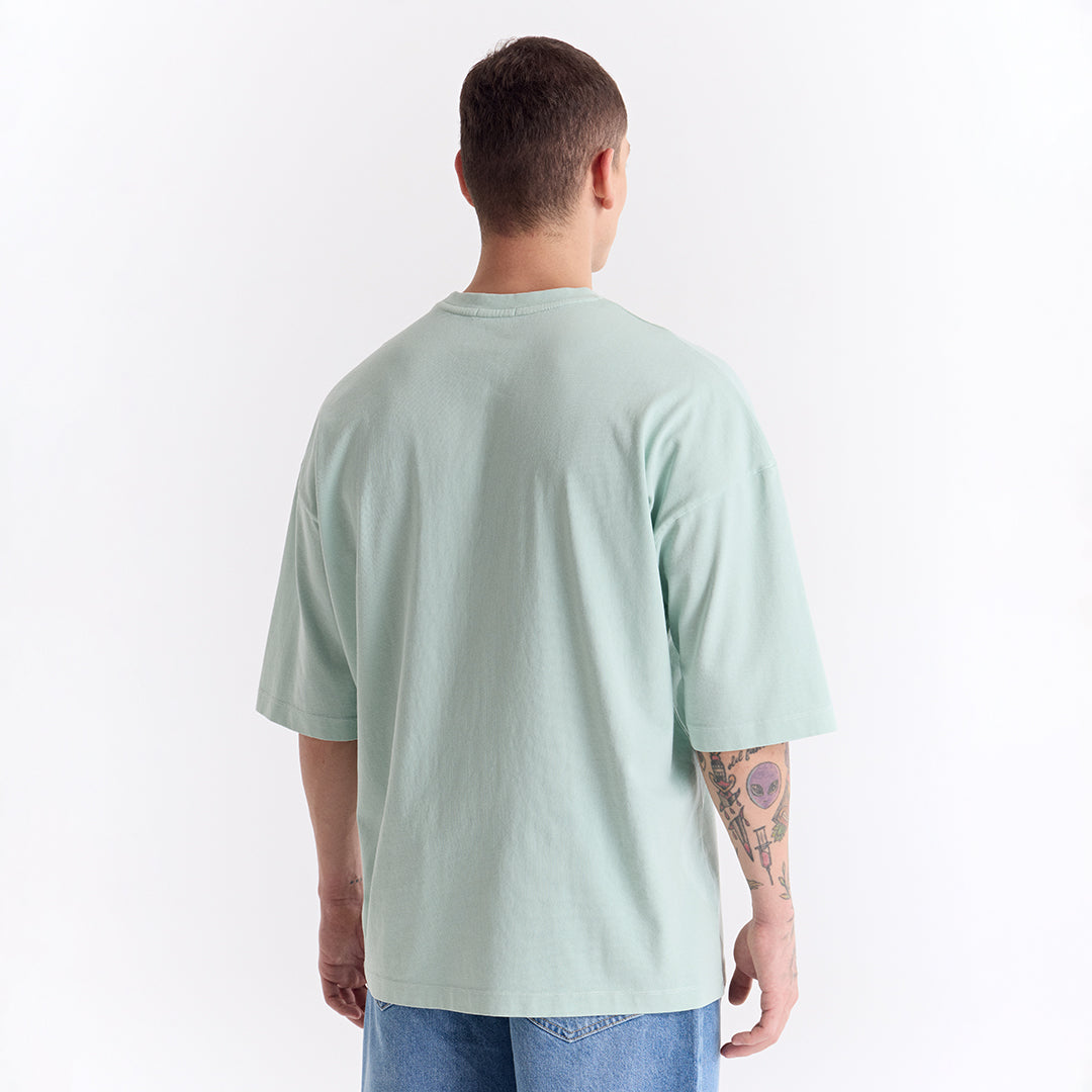 Mint Yeşili Klasik Logo Super Oversize Tişört