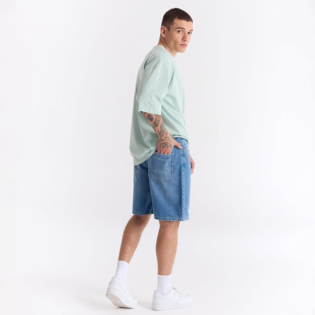 Mint Yeşili Klasik Logo Super Oversize Tişört