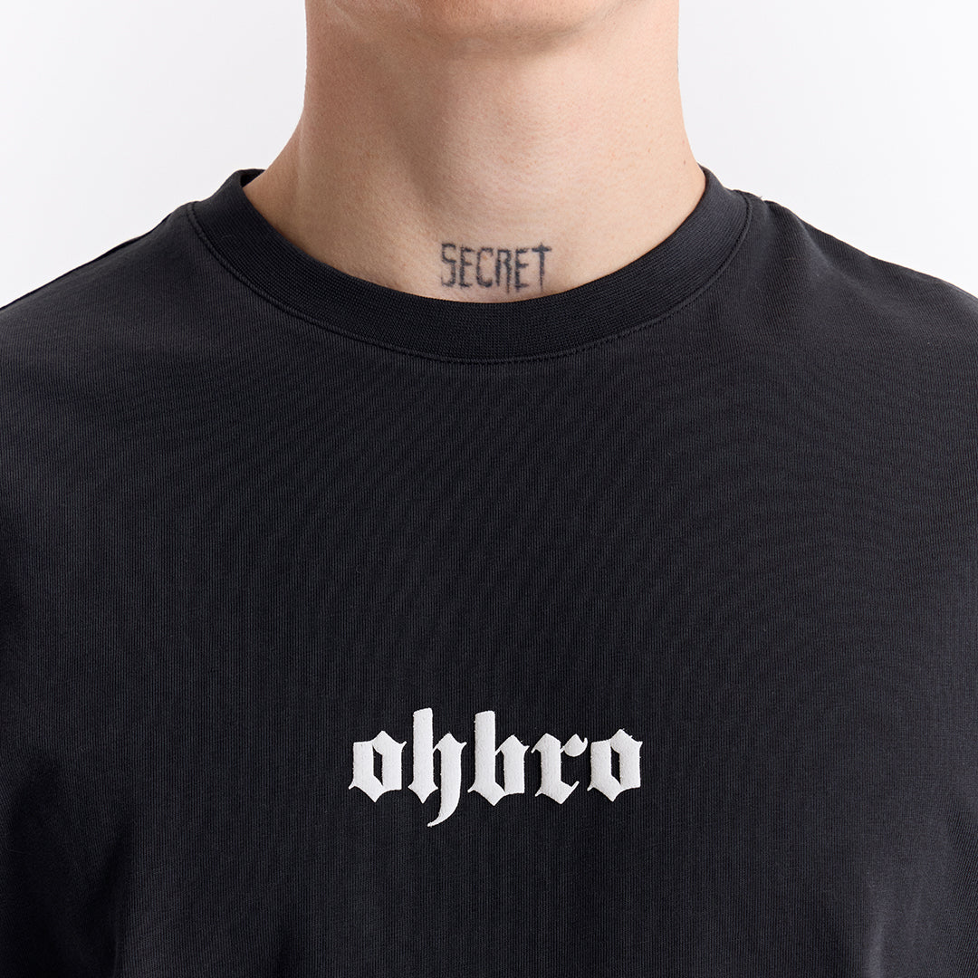 Siyah Klasik Logo Super Oversize Tişört