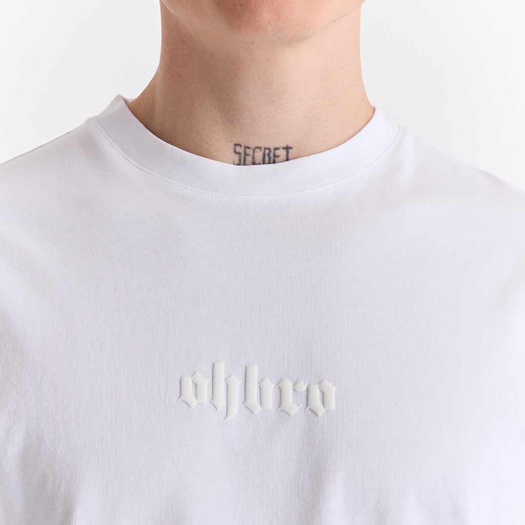 Beyaz Klasik Logo Super Oversize Tişört