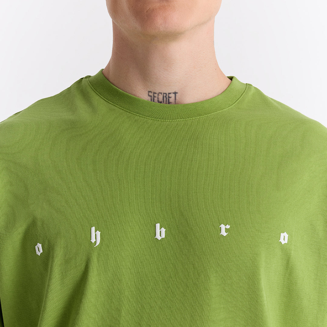 Keskin Yeşil Uzun Logo Super Oversize Tişört