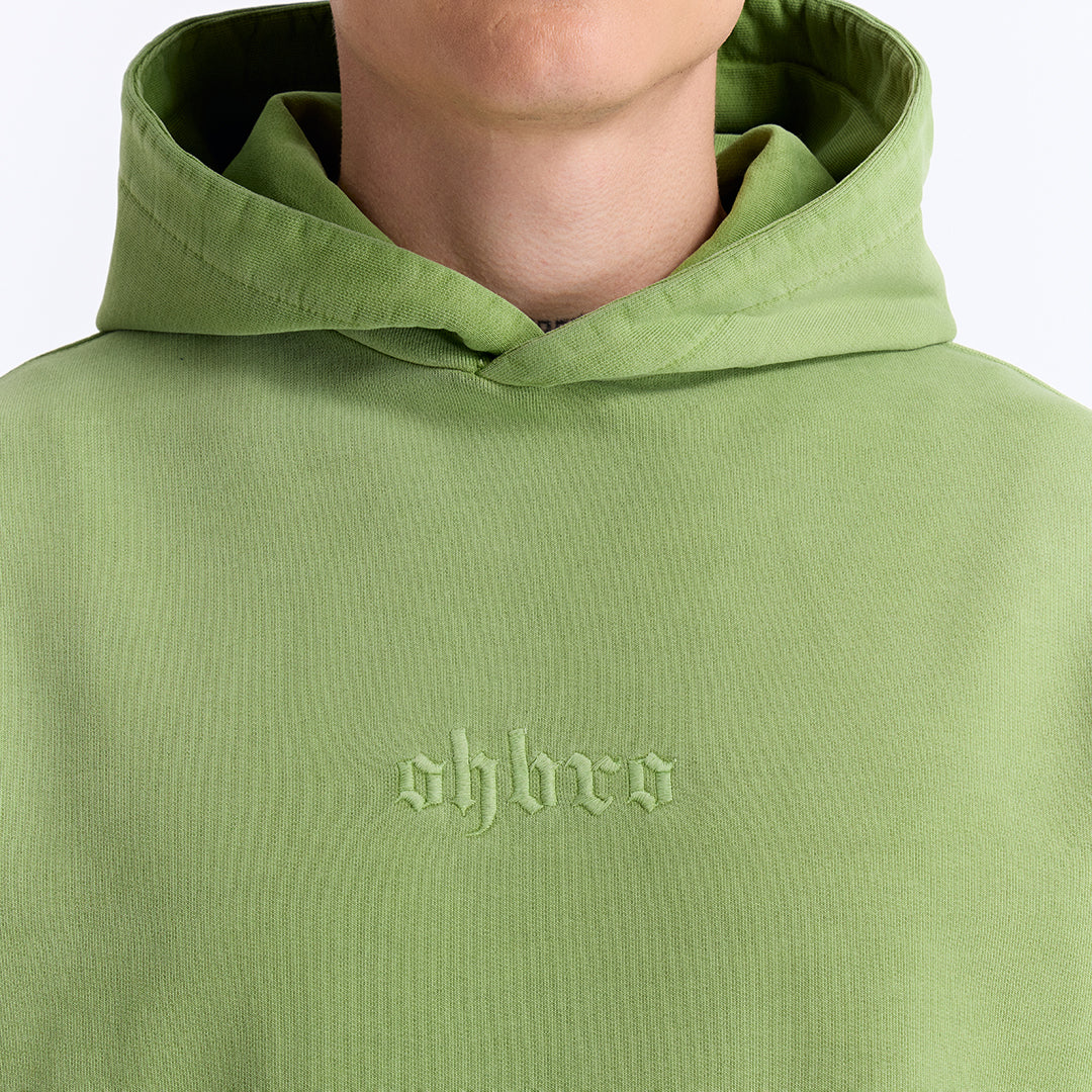 Sun Fade Yeşil Kapüşonlu Boxy Fit Sweatshirt