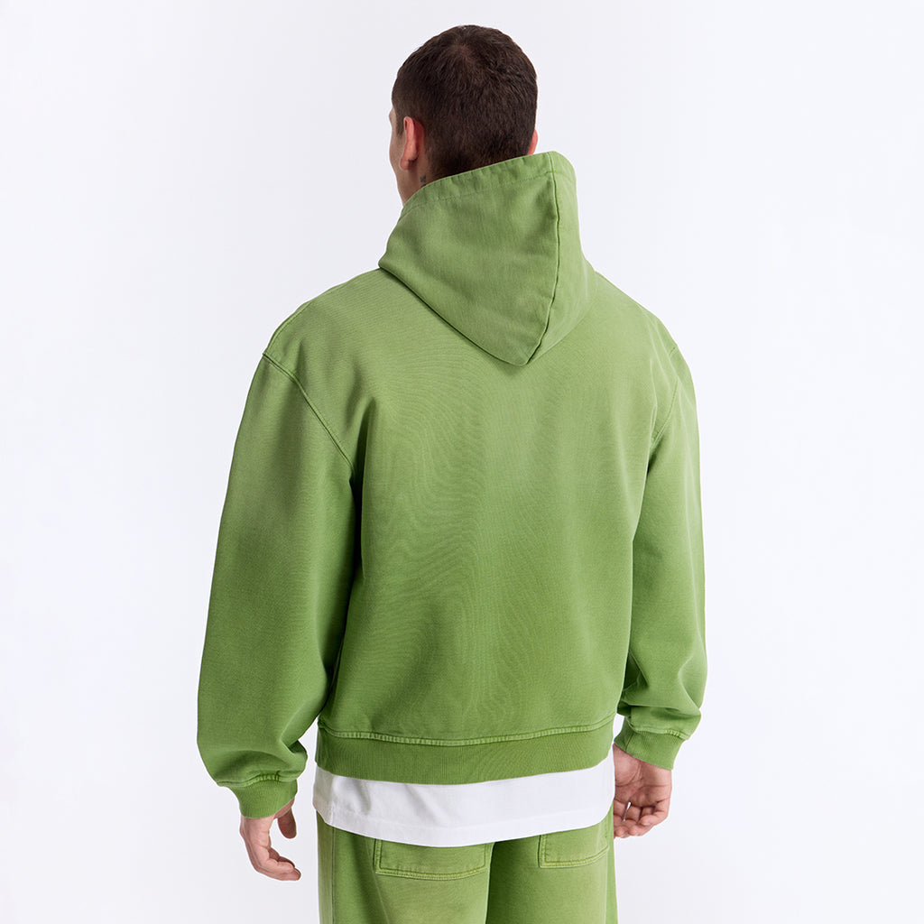 Sun Fade Yeşil Kapüşonlu Boxy Fit Sweatshirt