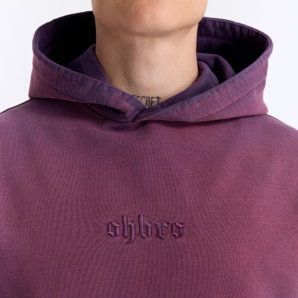 Sun Fade Mor Kapüşonlu Boxy Fit Sweatshirt