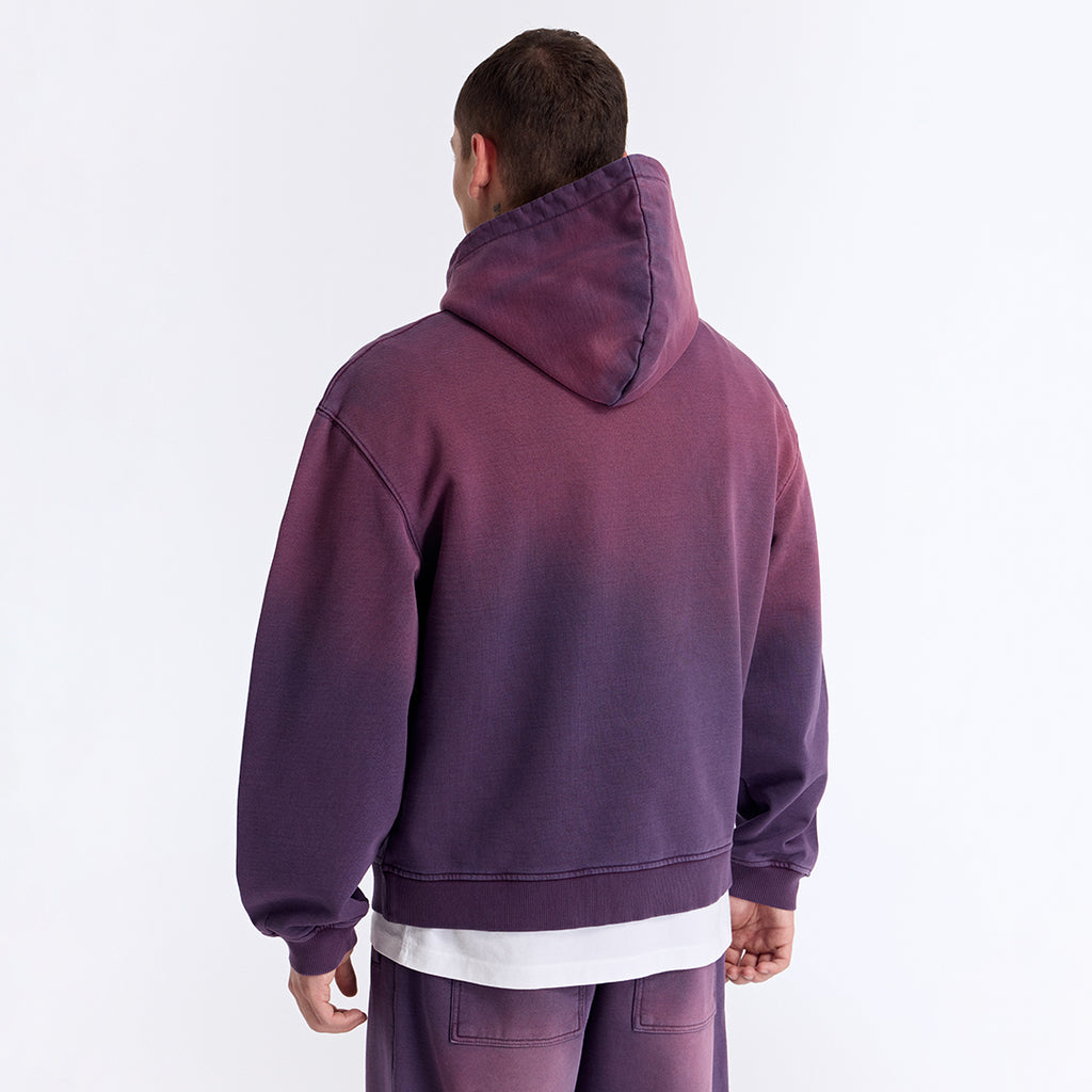 Sun Fade Mor Kapüşonlu Boxy Fit Sweatshirt
