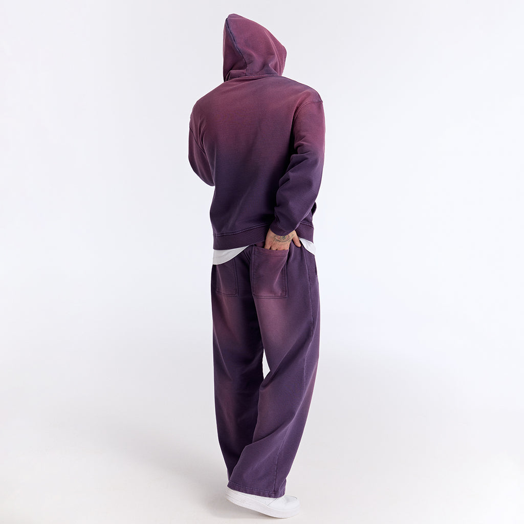 Sun Fade Mor Kapüşonlu Boxy Fit Sweatshirt