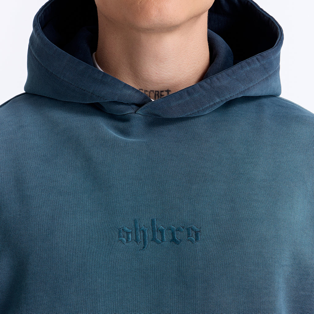 Sun Fade Lacivert Kapüşonlu Boxy Fit Sweatshirt