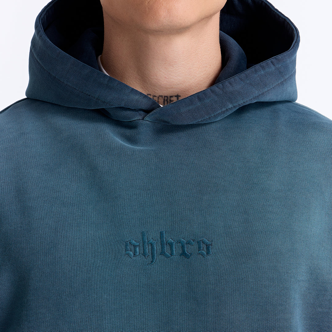 Sun Fade Lacivert Kapüşonlu Boxy Fit Sweatshirt