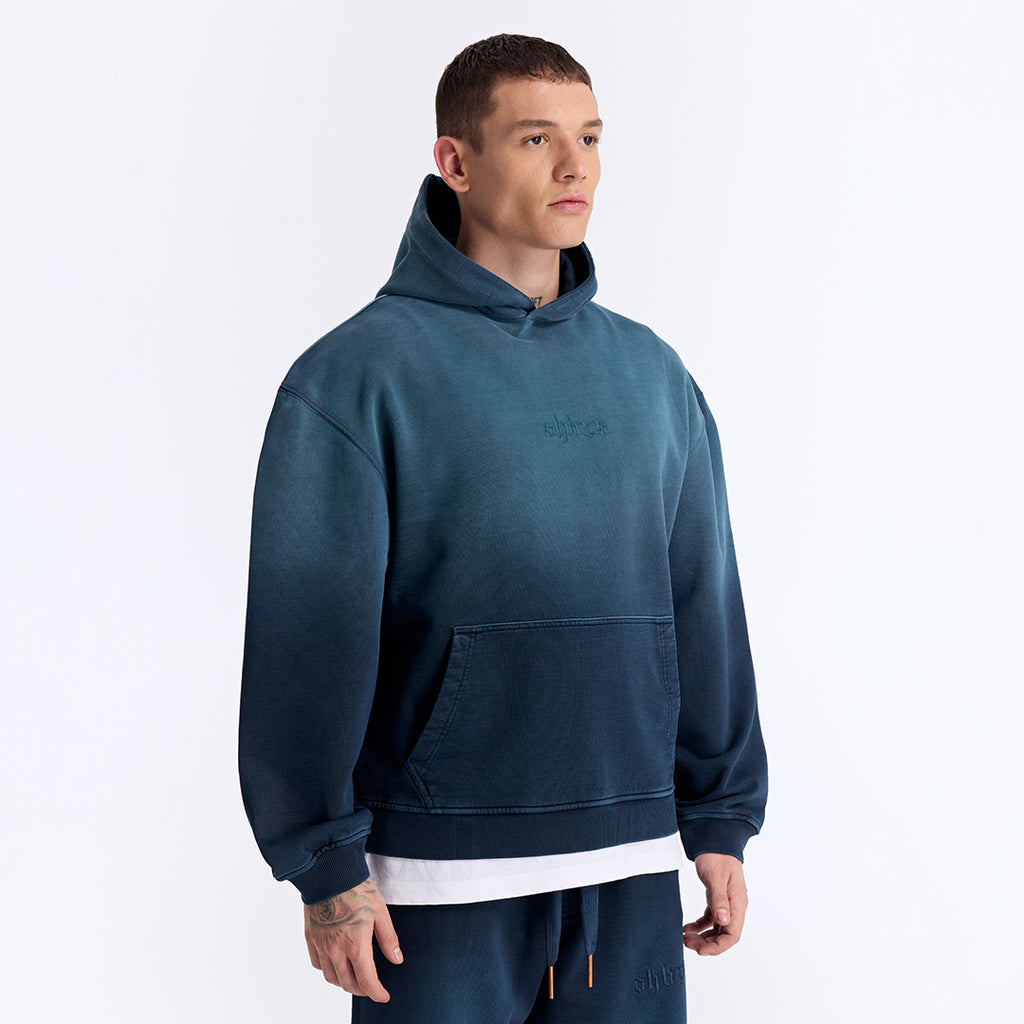 Sun Fade Lacivert Kapüşonlu Boxy Fit Sweatshirt