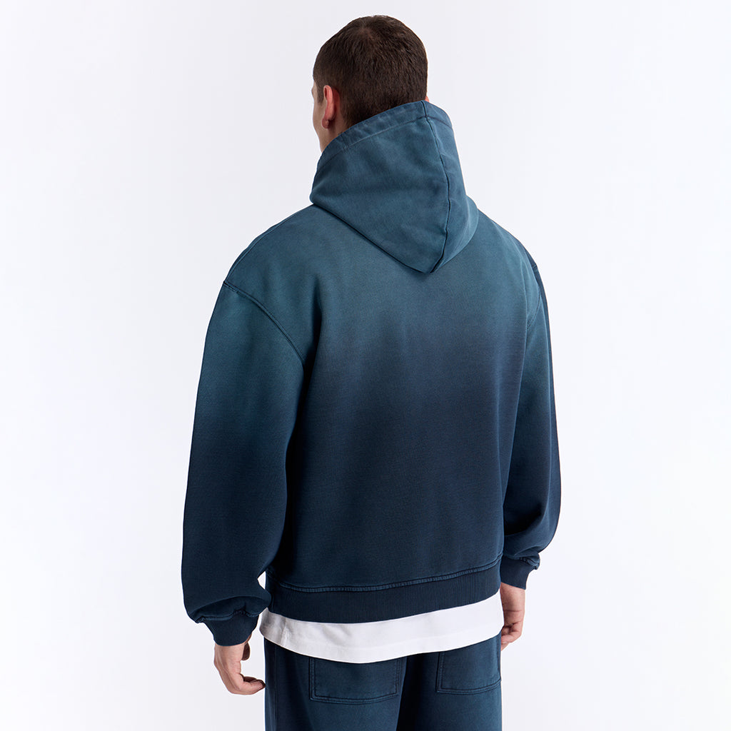 Sun Fade Lacivert Kapüşonlu Boxy Fit Sweatshirt