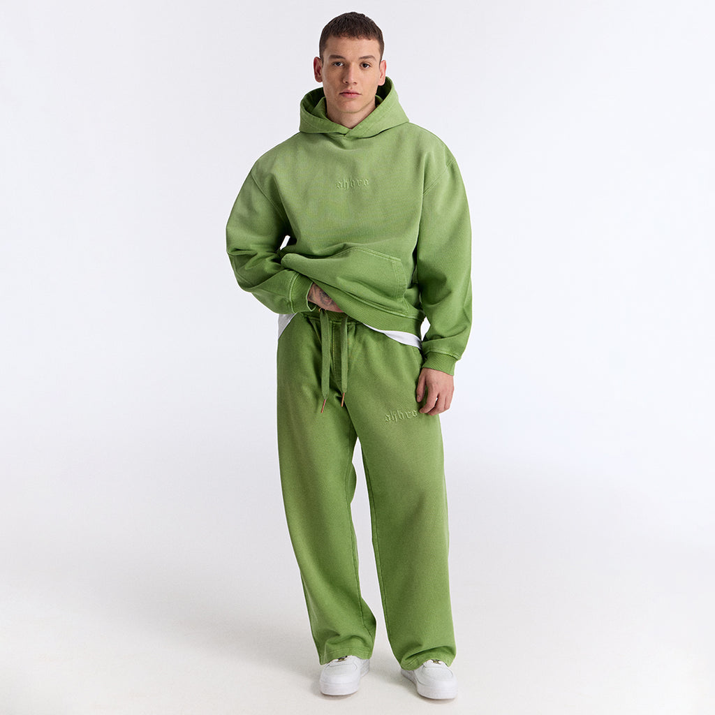 Sun Fade Yeşil Kapüşonlu Boxy Fit Sweatshirt