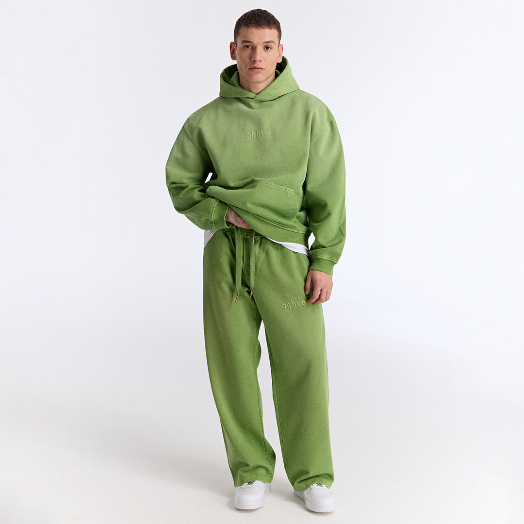 Sun Fade Yeşil Kapüşonlu Boxy Fit Sweatshirt