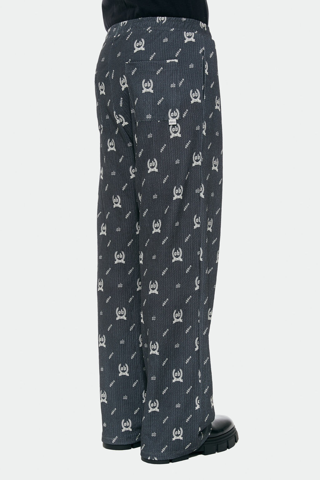 Monogram Desenli Antrasit Baggy Sokak Pijaması