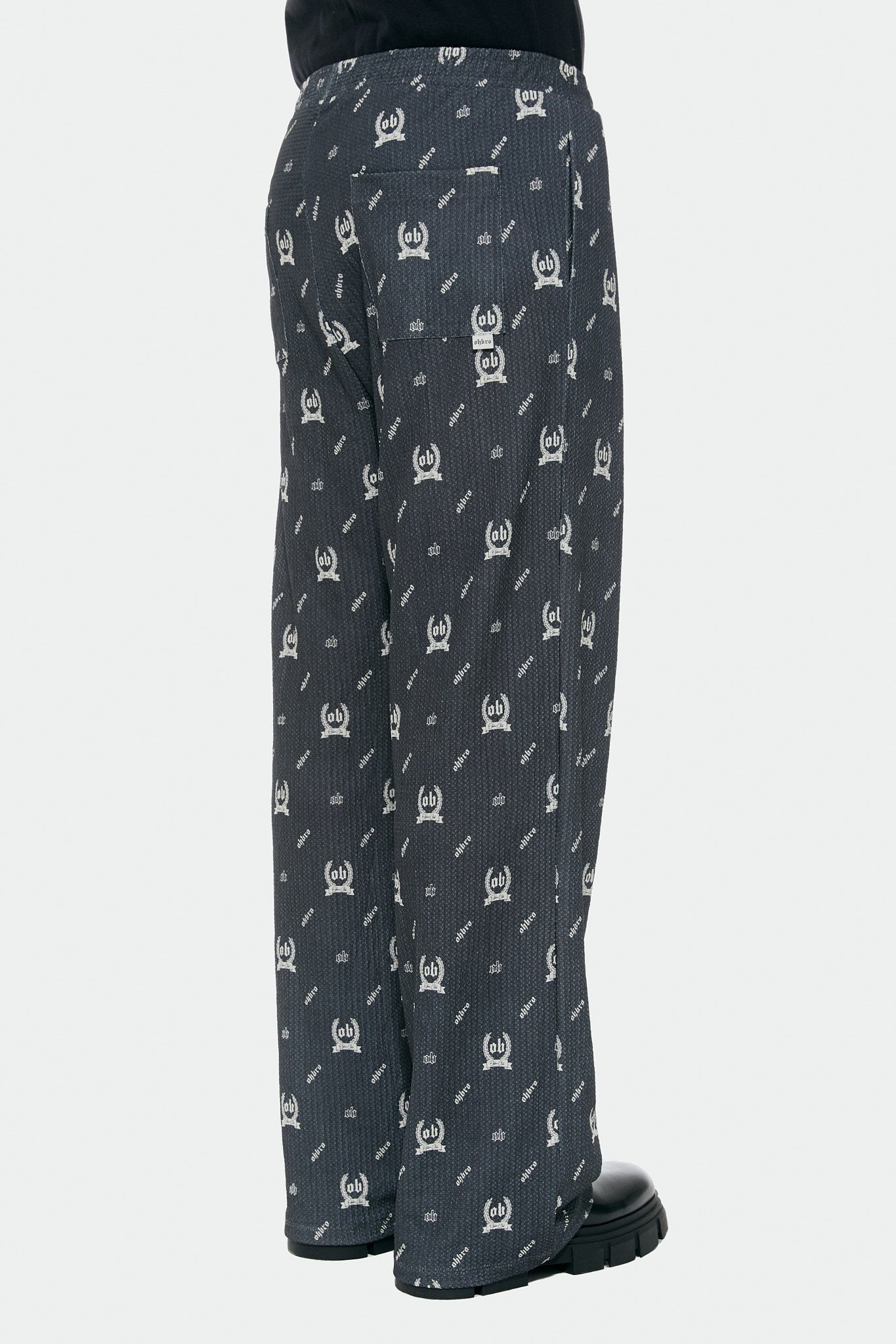 Monogram Desenli Antrasit Baggy Sokak Pijaması