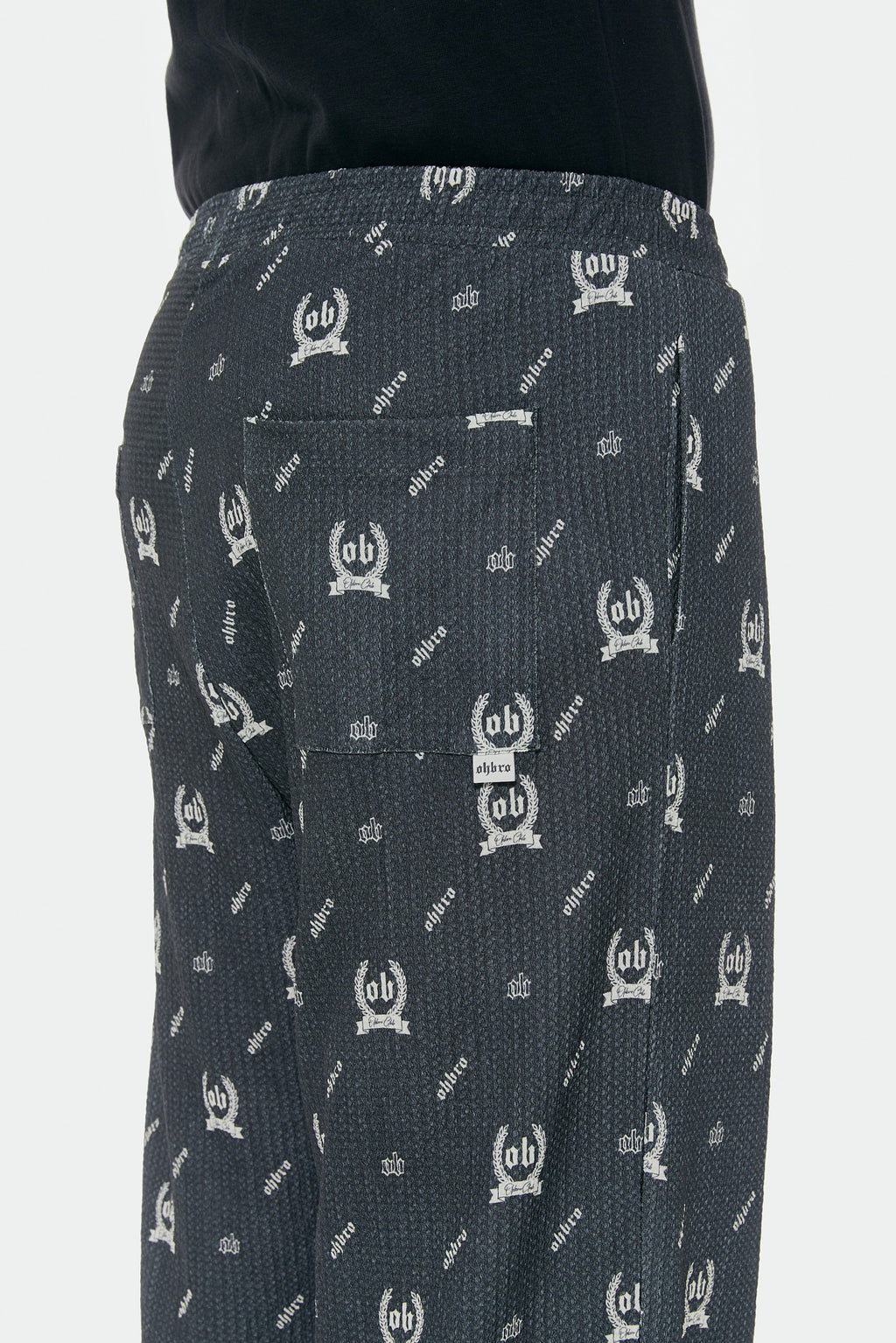 Monogram Desenli Antrasit Baggy Sokak Pijaması