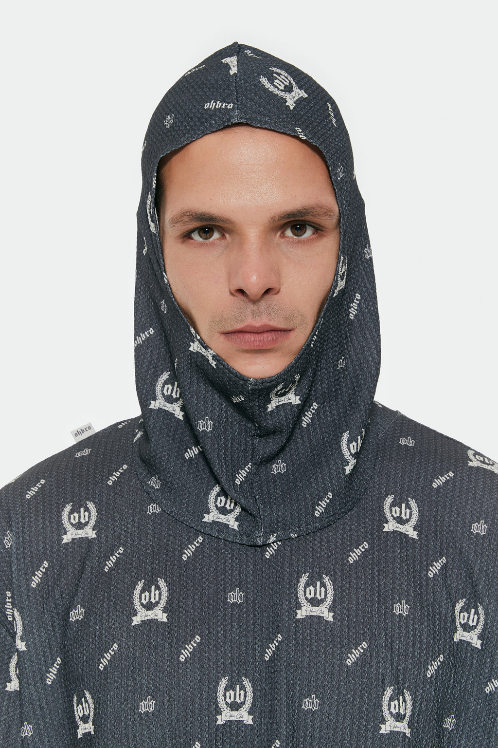 Monogram Desenli Antrasit Balaklava