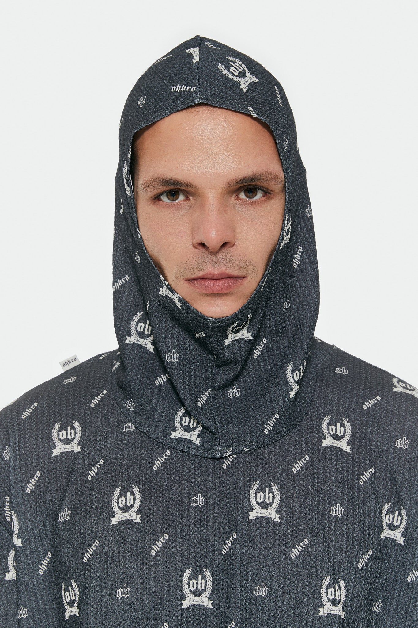 Monogram Desenli Antrasit Balaklava